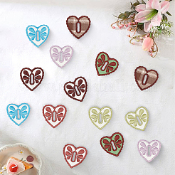 14Pcs 2 Bags Heart Polyester Embroidery Sew On Patches&nbsp;PATC-CY0001-74