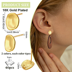 Brass Stud Earring Findings&nbsp;KK-BC0015-74