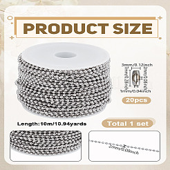 DIY 201 Stainless Steel Ball Chains Bracelet & Necklaces Making Kits&nbsp;DIY-LP0004-60