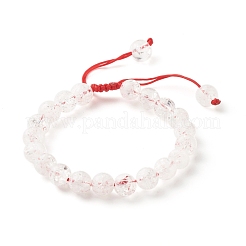 Natural Crackle Quartz & Lava Rock Braided Bead Bracelets Set&nbsp;BJEW-JB07212-03