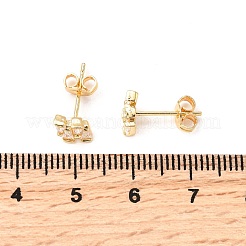 Nuggets Brass Micro Pave Clear Cubic Zirconia Stud Earrings&nbsp;EJEW-A135-16G