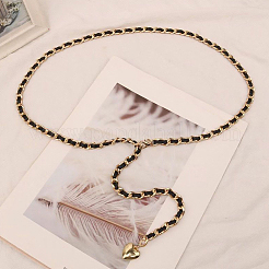 1Pc Alloy PU Leather Braided Waist Chains for Woman&nbsp;AJEW-CL0005-49B