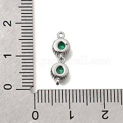 Brass Pave Cubic Zirconia Connector Charms&nbsp;KK-N289-26