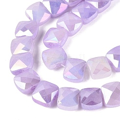Electroplate Crackle Imitation Jade Glass Beads Strands&nbsp;EGLA-Q135-02A-A02