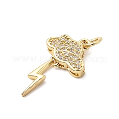 Brass Micro Pave Cubic Zirconia Pendants&nbsp;KK-D105-04G