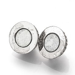 Brass Micro Pave Cubic Zirconia Magnetic Clasps with Loops&nbsp;ZIRC-S058-04P-8mm