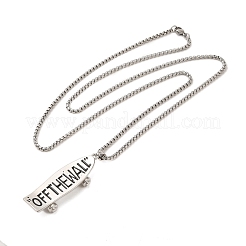 Alloy OFF THE WALL Skateboarding Pendant Necklaces&nbsp;NJEW-R001-03P
