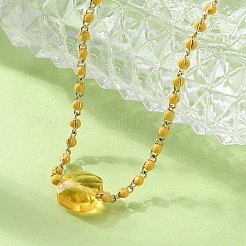 304 Stainless Steel Glass Beads Link Chain Bracelets&nbsp;BJEW-A036-14G-02