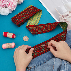 4.8~5 Yards Elephant/Cross/Rhombus Ethnic Style Polyester Jacquard Wide Ribbon&nbsp;OCOR-PH0004-35B