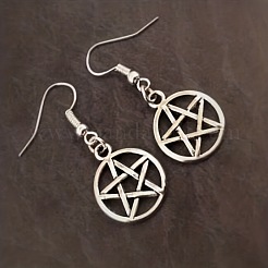 Hollow Out Star Alloy Pendant Necklaces & Dangle Earrings Sets&nbsp;FS-WG345ED-01