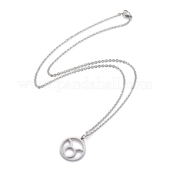 Non-Tarnish 304 Stainless Steel Pendant Necklaces&nbsp;NJEW-Z004-05P
