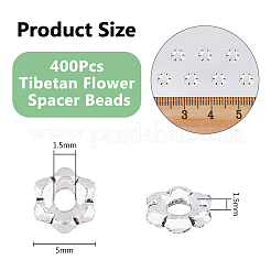 400Pcs Tibetan Style Alloy Flower Spacer Beads&nbsp;FIND-DC0005-30