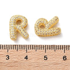 Rack Plating Brass Micro Pave Cubic Zirconia Slide Charms&nbsp;KK-C084-34G-R