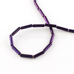 Electroplate Non-magnetic Synthetic Hematite Tube Bead Strands&nbsp;G-S203-10A