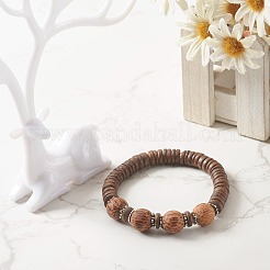 Natural Coconut Wood Beads Stretch Bracelets&nbsp;BJEW-JB06643