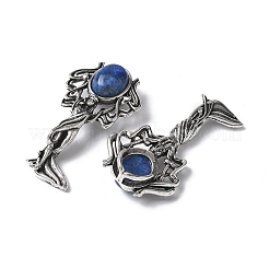 Angel Brass Natural Lapis Lazuli Pendants&nbsp;KK-D361-02AS-16