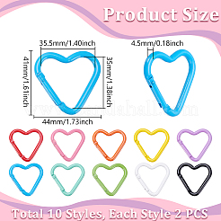 20Pccs 10 Colors Aluminium Alloy Spring Gate Rings&nbsp;FIND-UN0010-07