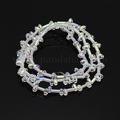 2 Hole Electroplate Glass Oval Bead Strands&nbsp;EGLA-J074-FR05