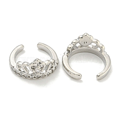 Brass Micro Pave Cubic Zirconia Cuff Earrings&nbsp;EJEW-C104-022P