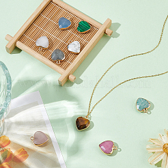 9Pcs 9 Styles Electroplated Gemstone Faceted Pendants&nbsp;G-HY0001-86