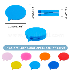 14Pcs 7 Colors Speech Bubble Silicone Tennis Racquet Dampener&nbsp;AJEW-FH0004-58