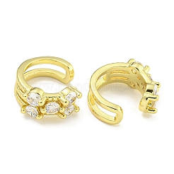 Brass Micro Pave Cubic Zirconia Cuff Earrings&nbsp;EJEW-C104-042G