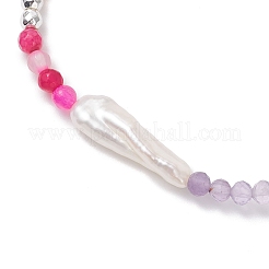 Natural Baroque Pearl Keshi Pearl Beaded Bracelets&nbsp;BJEW-JB12555