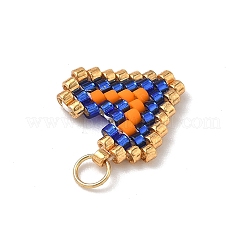 Glass Seed Beaded Heart Charms&nbsp;PALLOY-MZ00925