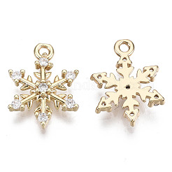 Brass Micro Pave Cubic Zirconia Charms for Christmas&nbsp;X-KK-R111-033