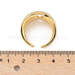 Brass Micro Pave Cubic Zirconia Cuff Rings&nbsp;RJEW-D307-05G-C