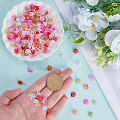 360Pcs 6 Colors Two-tone Opaque Acrylic Bead Caps&nbsp;OACR-SP0001-14