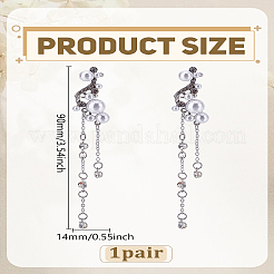1Pair Alloy Rhinestone Tassel Cuff Earrings&nbsp;EJEW-LP0012-19