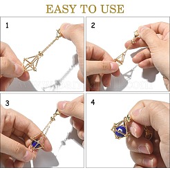5Pcs Brass Braided Chain Pouch Empty Stone Holder Pendant Decorations&nbsp;HJEW-CJ0001-11G