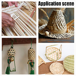 Flat Natural Bamboo Wicker Strips&nbsp;DIY-WH0740-12C