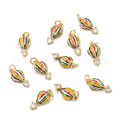 Brass Micro Pave Clear Cubic Zirconia Charms&nbsp;ZIRC-A020-04G