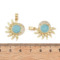 Brass Micro Pave Clear Cubic Zirconia Pendants&nbsp;CU-T001-09G-C