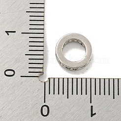 Brass Micro Pave Clear Cubic Zirconia European Beads&nbsp;KK-L215-009P
