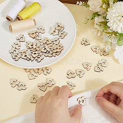 1-Hole Wood Buttons&nbsp;BUTT-WH0057-021A