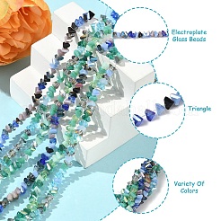 3 Strands 3 Colors  Electroplate Glass Beads Strands&nbsp;EGLA-YW0005-06B