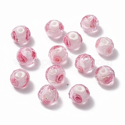 Handmade Silver Foil Glass Lampwork Beads Strands&nbsp;LAMP-R141-8mm-14