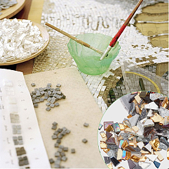 291Pcs 3 Colors Porcelain Mosaic Tiles&nbsp;PORC-WR0001-01B