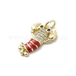 Brass Micro Pave Cubic Zirconia Pendants&nbsp;KK-A278-14G