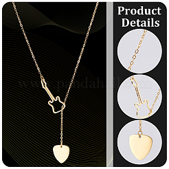 3Pcs 3 Colors Stainless Steel Lariat Necklaces Set&nbsp;NJEW-AN0001-65