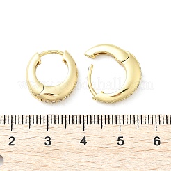 Oval Brass Micro Pave Clear Cubic Zirconia Hoop Earrings&nbsp;EJEW-D311-133G