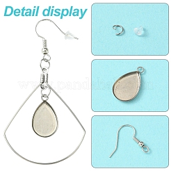 DIY Triangle & Fan 304 Stainless Steel Dangle Earring Making Kits&nbsp;DIY-FS0007-85