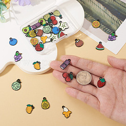 30Pcs 15 Styles Alloy Enamel Pendants&nbsp;ENAM-TA0003-30