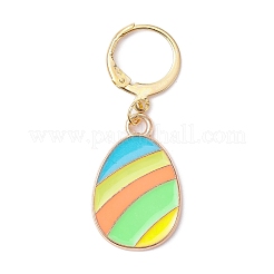 Easter Egg Alloy Enamel Pendant Decoration&nbsp;HJEW-JM01310-02