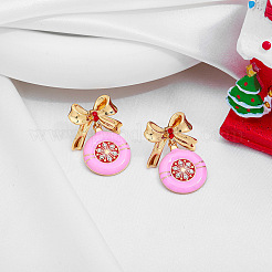 Alloy Enamel Dangle Stud Earrings&nbsp;FS-WG5C05A-01