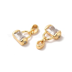 Brass Micro Pave Cubic Zirconia Pendants&nbsp;KK-M243-05G