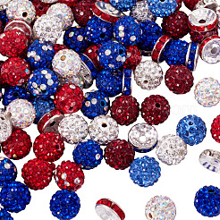 175Pcs 11 Styles Pave Disco Ball Beads&nbsp;RB-TA0001-23